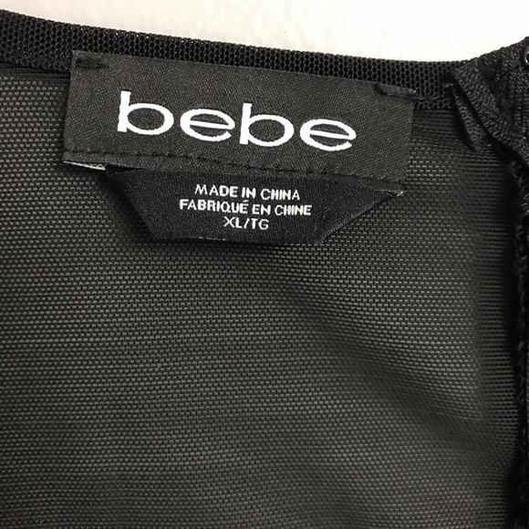 bebe Melinda Fit & Flare Dress Black Silver Sequin - Picture 7 of 8